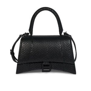 Balenciaga Hourglass Small Viper-Embossed Top-Handle Bag